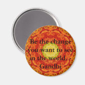 世界で見たい変化になろう。ガンディ マグネット (正面/裏面)