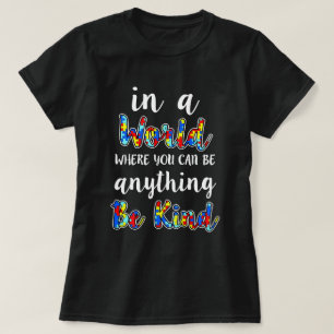 世界で親切なレディース自閉症の認識度のワイシャツがあって下さい Tシャツ