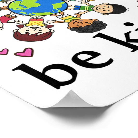 世界で親切な子供たち地球の優しい日T ポスター (角)