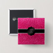 世界で親友のピンクのグリッター 缶バッジ (正面&裏面)