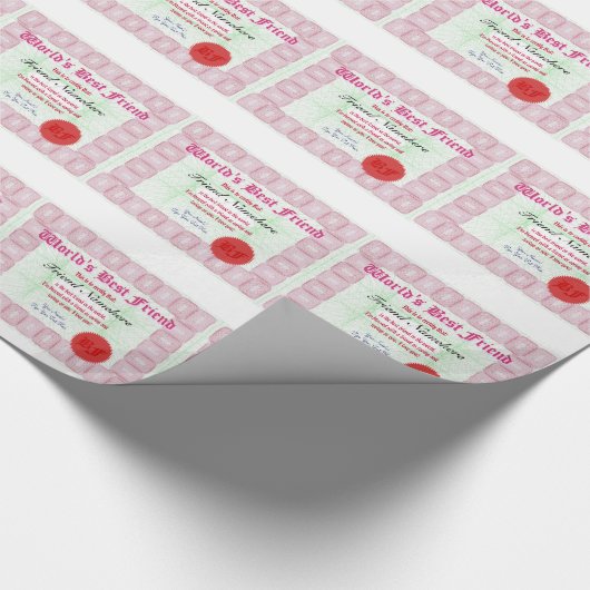 世界で親友の証明書を作って下さい ラッピングペーパー (角)