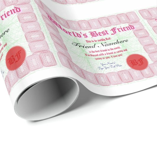 世界で親友の証明書を作って下さい ラッピングペーパー (ロールコーナー)