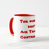 世界で赤の最も最高のな航空交通管制官 マグカップ (正面左)