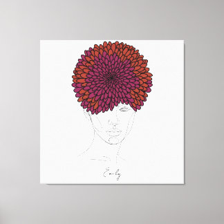 世界で1つだけの特別な贈り物 11月誕生花の肖像画 キャンバスプリント