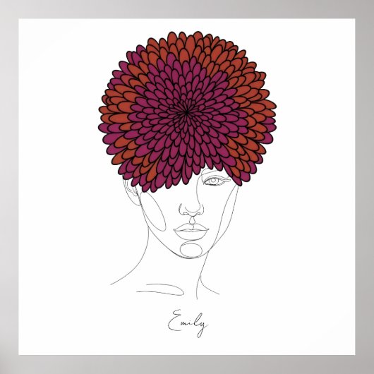 世界で１つだけの特別な贈り物　11月誕生花の肖像画 ポスター (正面)