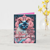 世界で１つだけの 愛らしい ユニークな ネコの写真を 父の日に カード (黄色い花)