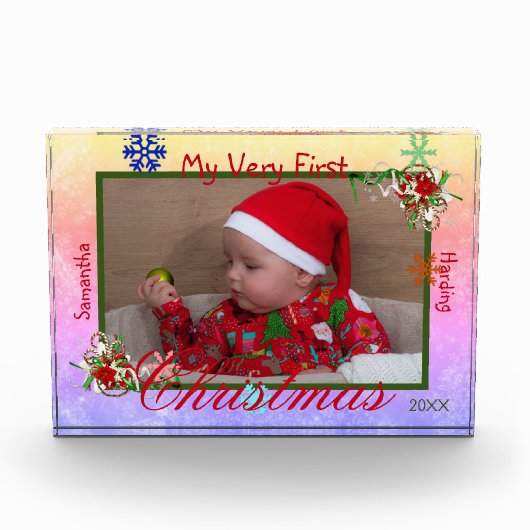 世界で1つだけのクリスマスベイビー - あなただけの特別なデザイン フォトブロック (正面)