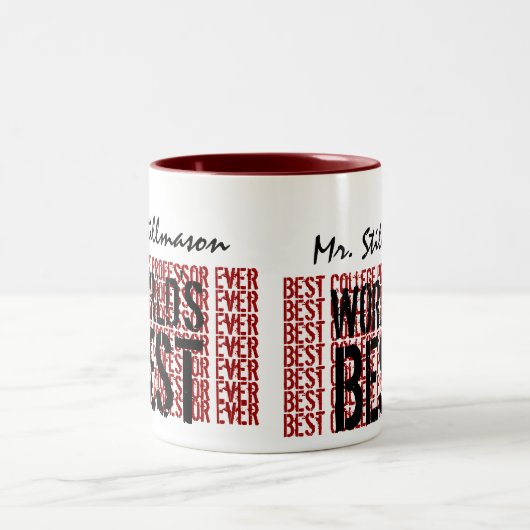 世界でGift最も最高のな大学教授 ツートーンマグカップ (中央)
