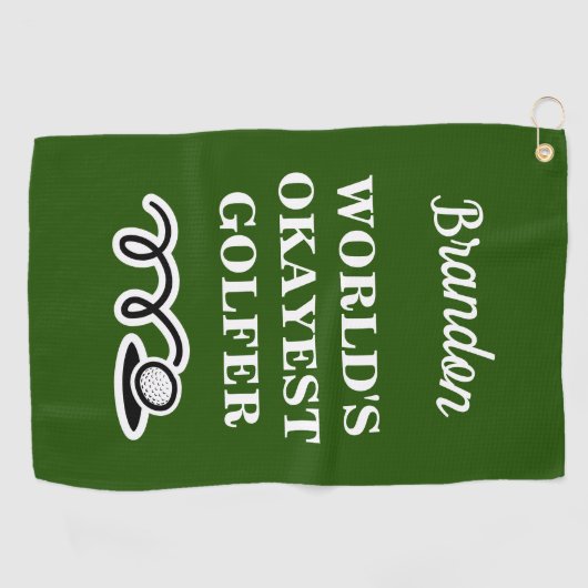 世界でokayestゴルファーのためのおもしろいでカスタムなゴルフタオル ゴルフタオル (横)