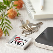 世界でokayestパパのおもしろいな父の日のkeychain キーホルダー (側面)