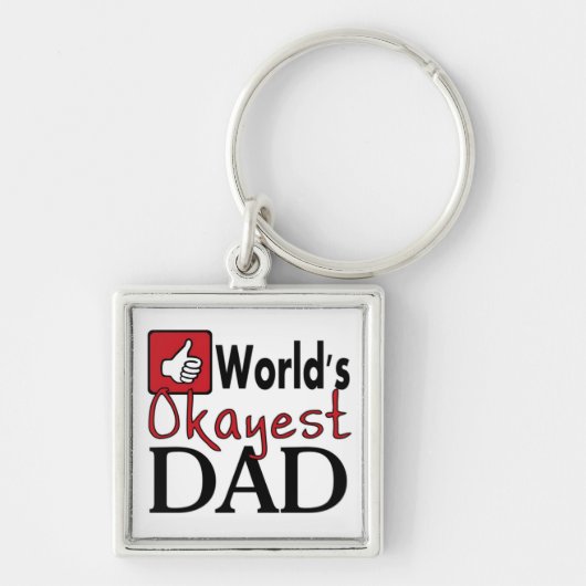 世界でokayestパパのおもしろいな父の日のkeychain キーホルダー (正面)
