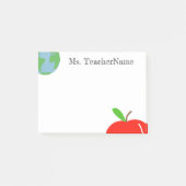 世界とアップルパーソナライズされた ポストイット (正面)