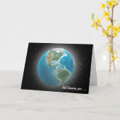 世界と星に感謝 カード (黄色い花)