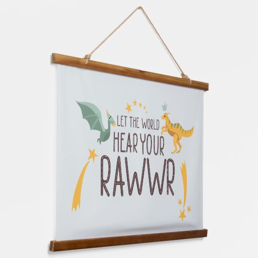 世界にあなたの轟音を聞かせ 吊り下げ型タペストリー (傾斜あり)