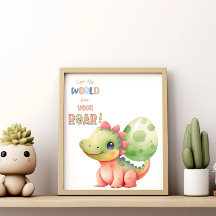 世界にあなたの雄叫びを聞かせて！かわいい水彩の恐竜