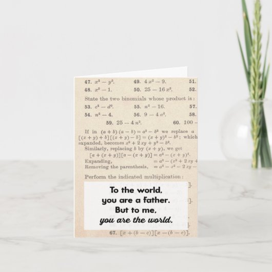 世界にあなたは父として、父の日のグリーティングカード カード (正面)