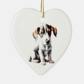 世界にひとつだけのスムース・フォックス・テリアの子犬 セラミックオーナメント (右)