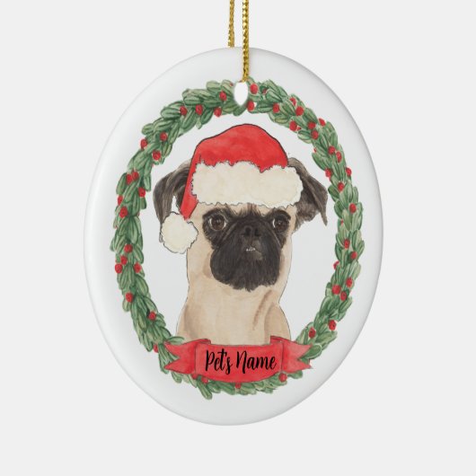 世界にひとつだけのブルッセルグリフォンのクリスマス セラミックオーナメント (右)