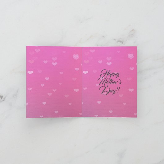 世界にひとつだけの面白いペットの写真を使った母の日カード カード (内部)