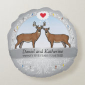 世界にひとつだけの25周年結婚記念日、鹿 ラウンドクッション (裏面)