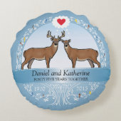 世界にひとつだけの45周年結婚記念日、鹿 ラウンドクッション (裏面)