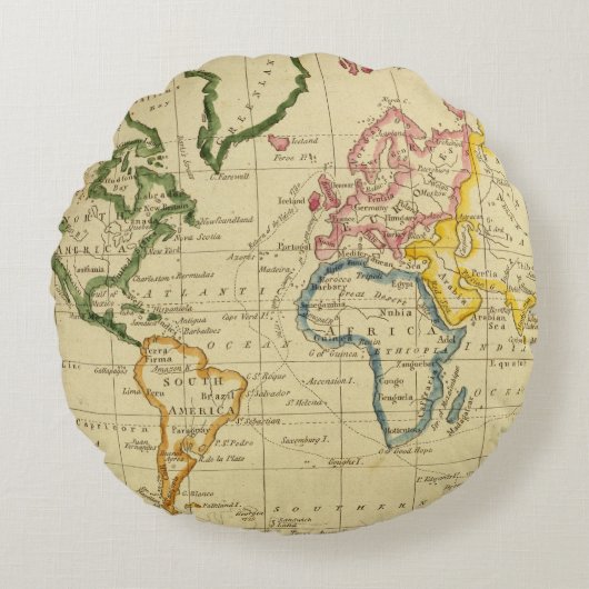 世界によって刻まれる地図 ラウンドクッション (正面)