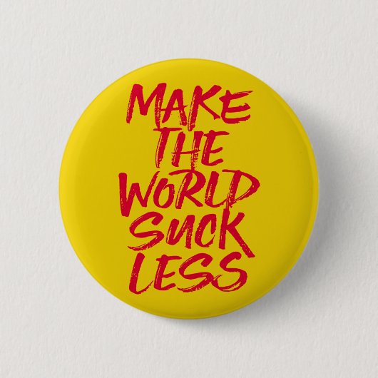 世界により少しを吸わせます 缶バッジ (正面)