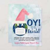 世界にオイ！パンデミック時代のクリスマス写真 シーズンカード (正面/裏面)
