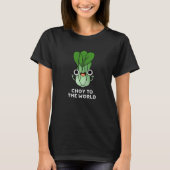 世界にチョイVeggie PunおもしろいダークBG Tシャツ (正面)