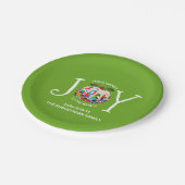 世界にモダンのクリスマスの緑の喜び ペーパープレート (アングル)