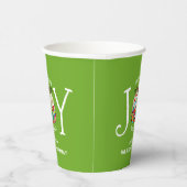 世界にモダンのクリスマスの緑の喜び 紙コップ (右)