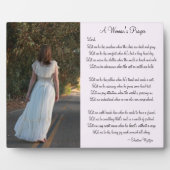 世界に一つあなただけの女性の祈りの写真プレート フォトプラーク (正面)