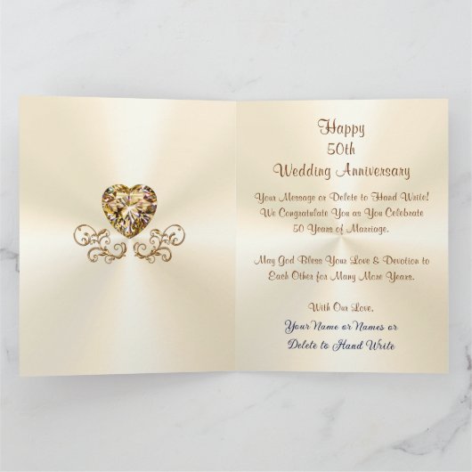 世界に一つだけのゴールドの結婚50周年記念カード、でっかいですよ! カード (内部)