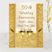 世界に一つだけのゴールドの結婚50周年記念カード、でっかいですよ! カード (黄色い花)