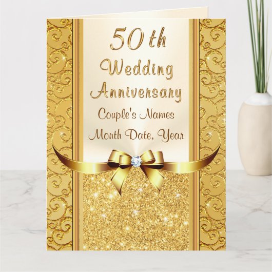 世界に一つだけのゴールドの結婚50周年記念カード、でっかいですよ! カード (正面)