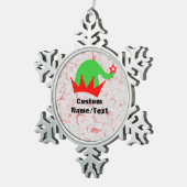 世界に一つだけのサンタさんの雪の結晶のオーナメント - 家族への特別なギフト スノーフレークピューターオーナメント (右)