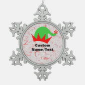 世界に一つだけのサンタさんの雪の結晶のオーナメント - 家族への特別なギフト スノーフレークピューターオーナメント (正面)