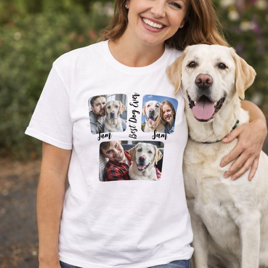 世界に一つだけのシンプルな犬の写真と名前の記念品 Tシャツ