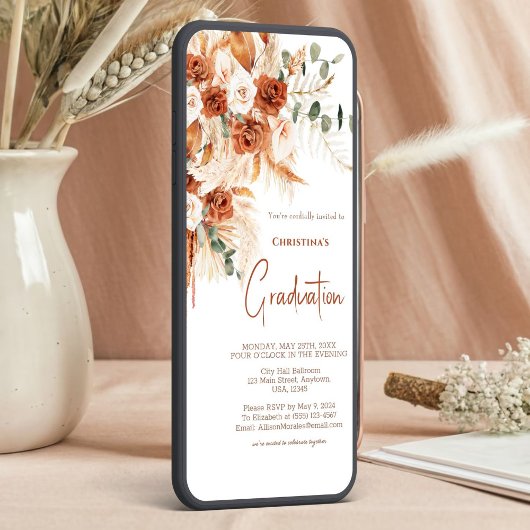 世界に一つだけのテラコッタ フォトボーホー 卒業式 招待状