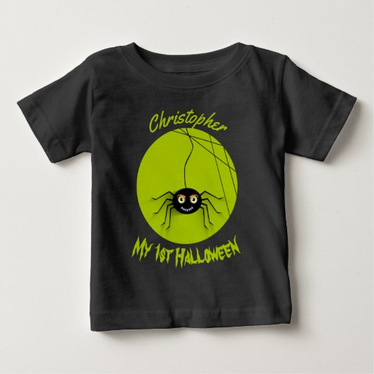 世界に一つだけのハロウィン蜘蛛 ベビーTシャツ (正面)