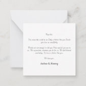 世界に一つだけのパーソナライズドフォトコラージュ ファーストファザーズデーカード ノートカード (裏面)