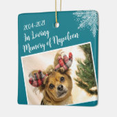 世界に一つだけのペットのメモリアルクリスマスフォト セラミックオーナメント (左)