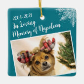 世界に一つだけのペットのメモリアルクリスマスフォト セラミックオーナメント (正面)