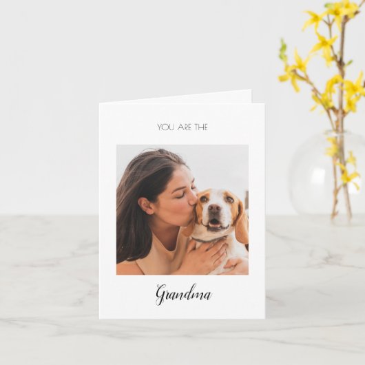 世界に一つだけのペットの写真 犬 おばあちゃん 母の日 カード (黄色い花)