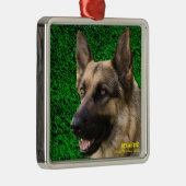 世界に一つだけのペットオーナメント、ペットの犬の写真と名前 メタルオーナメント (右)