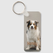 世界に一つだけのペット写真 犬好きの名前を刻んだ記念品 キーホルダー (正面)
