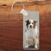 世界に一つだけのペット写真 犬好きの名前を刻んだ記念品 キーホルダー (正面)