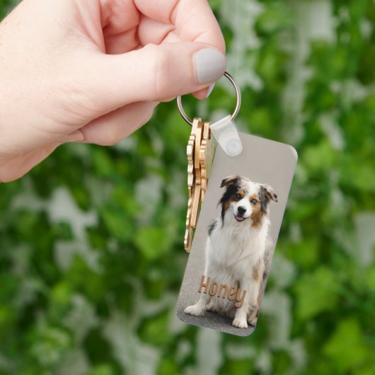 世界に一つだけのペット写真 犬好きの名前を刻んだ記念品 キーホルダー (手)