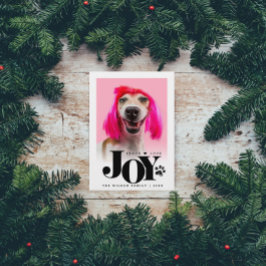 世界に一つだけのペット写真 JOY ポイントラッピングホリデー シーズンカード