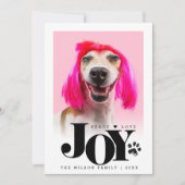 世界に一つだけのペット写真 JOY ポイントラッピング ホリデー シーズンカード (正面)